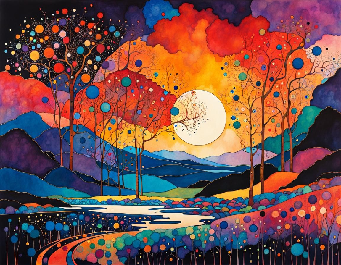 Detailed Ink Splatter Art in Watercolour Style