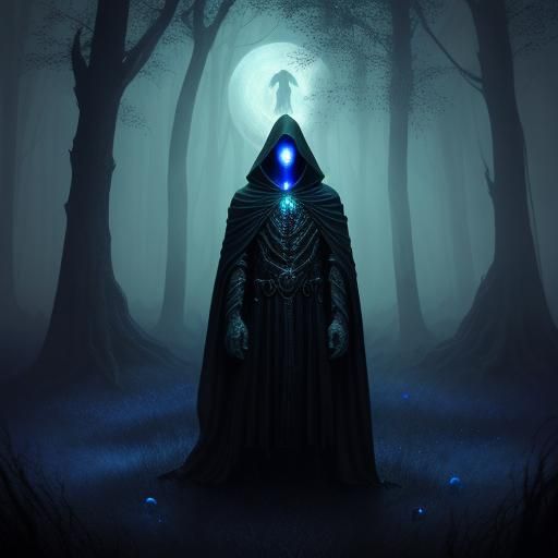 Ethereal Sandman in Mystical Forest: Gothic Surrealism