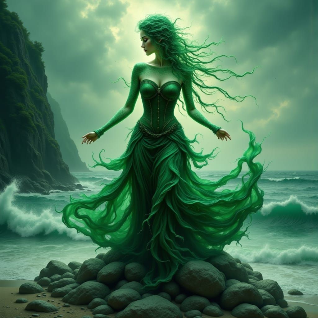 Elemental Fae Witch: Spirit of the Green Sea