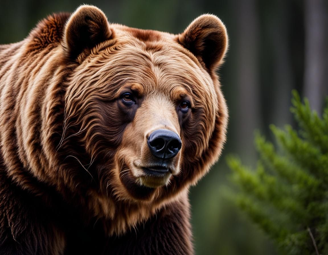 Brown Bear Portrait: Extreme Close-Up Wildlife Photography