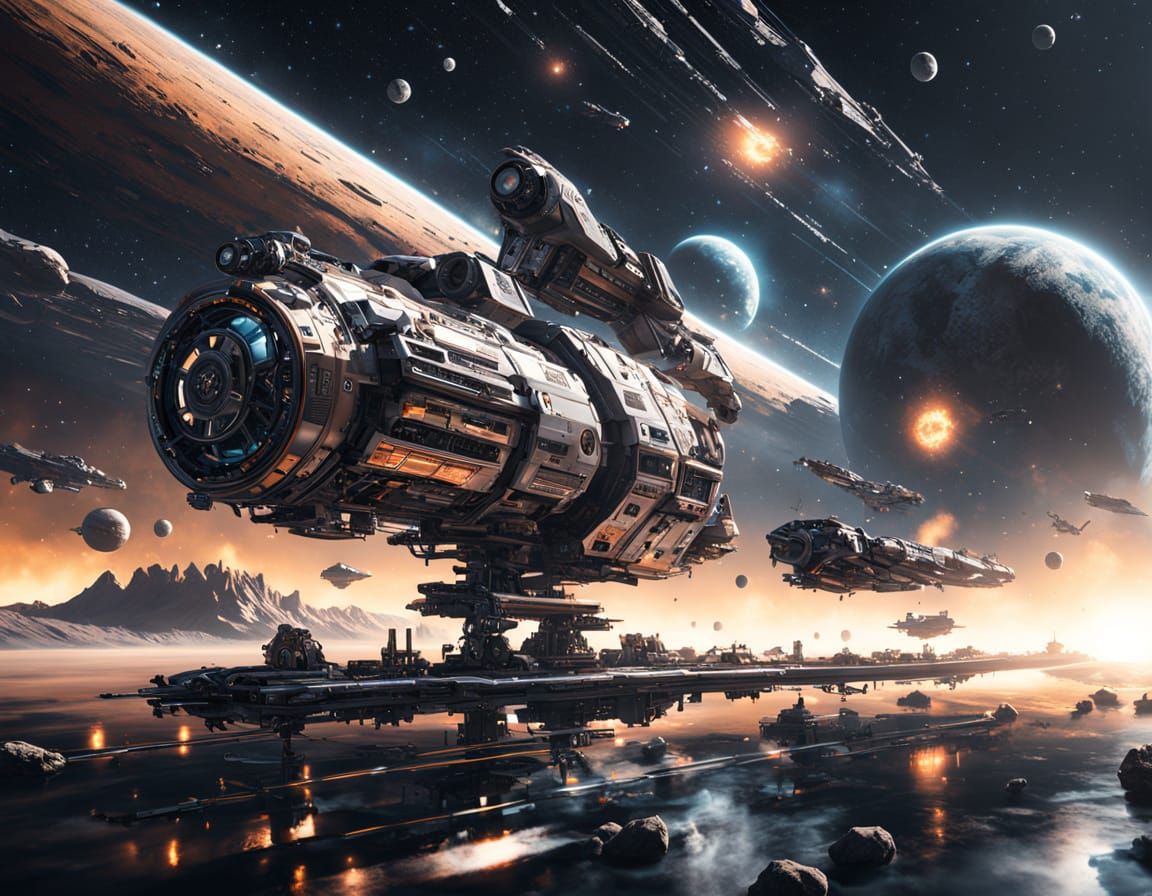 Cosmic Odyssey in Futuristic Space