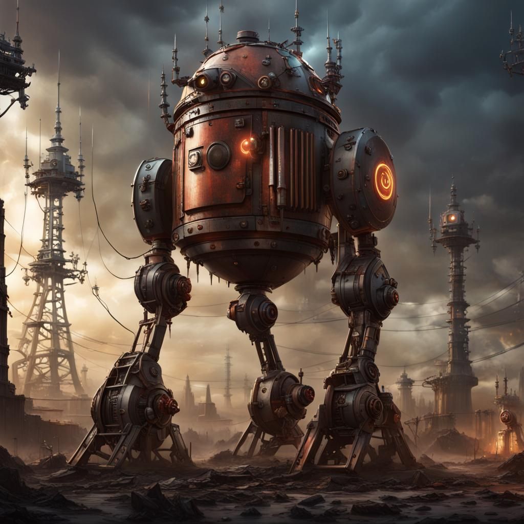 Electric Droid in Warhammer Style with Tower