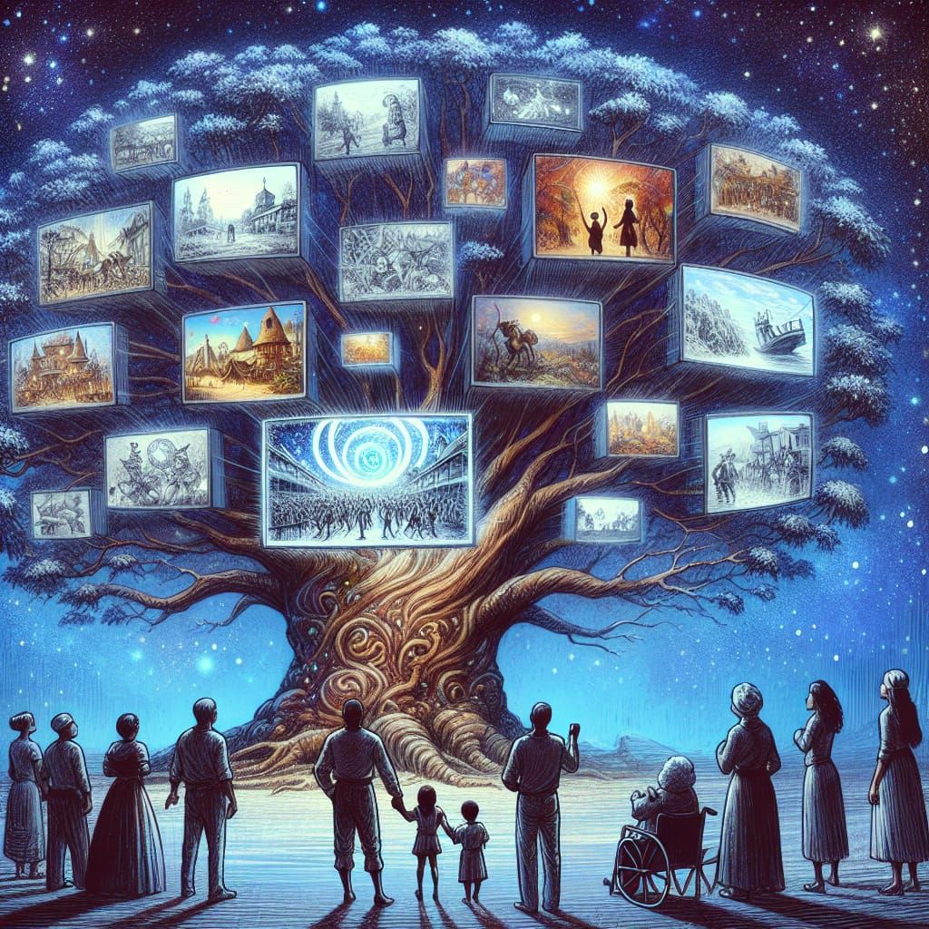 Enchanted Tree Displays Historical Scenes