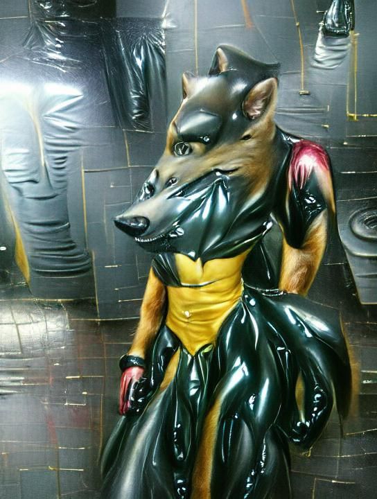 Latex Rubber Wolf Sculpture