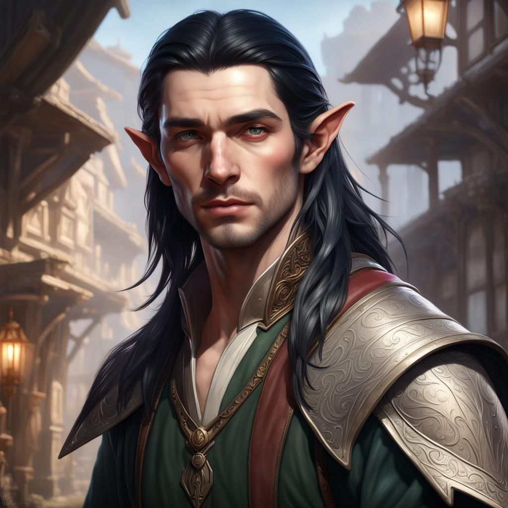 Detailed Portrait of a Handsome Tolkien Elf
