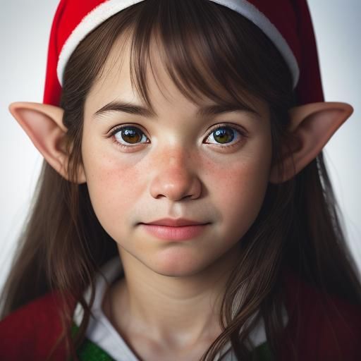 Festive Christmas Elf Portrait in Studio Lighting