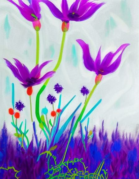 Eerie Meadow Garden with Winding Staircase