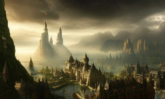 Epic Fantasy Kingdom in Digital Matte Painting
