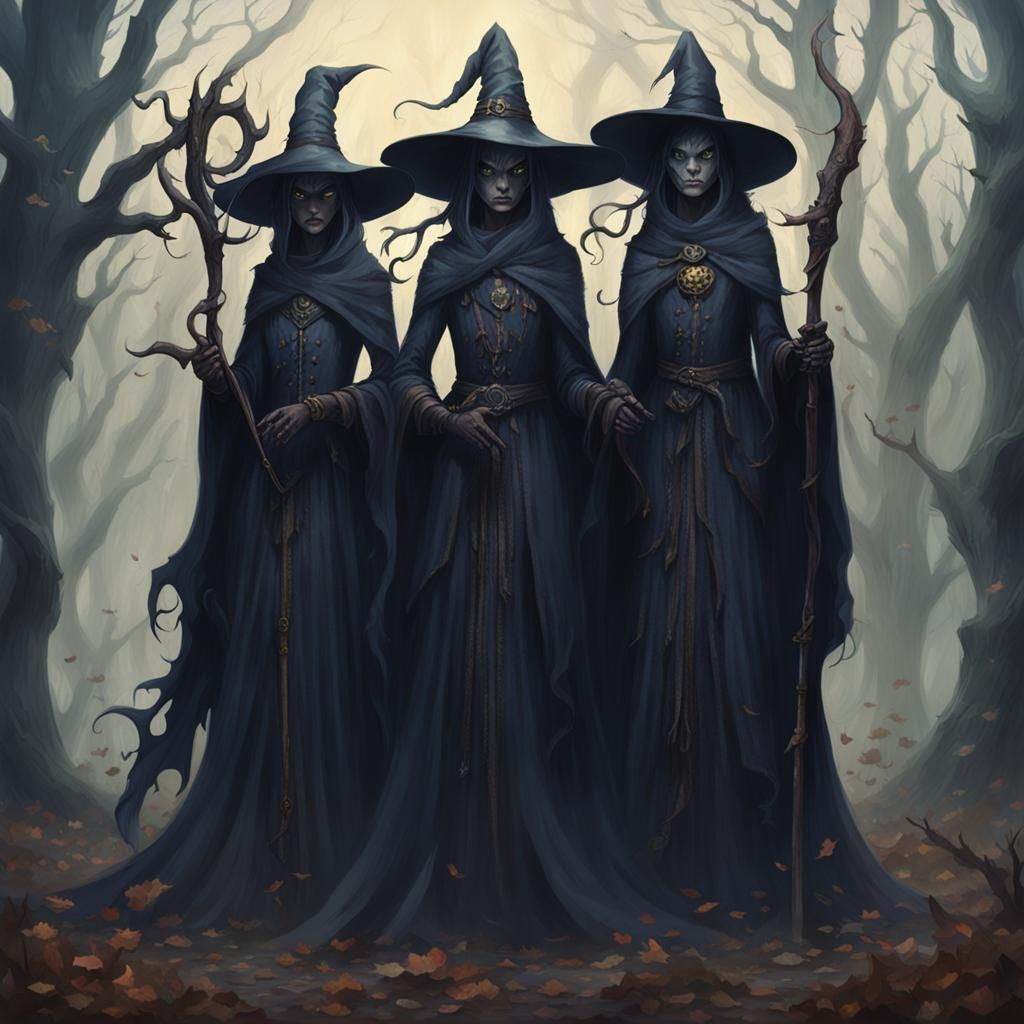 The Three Stygian Witches: AI Interpretation
