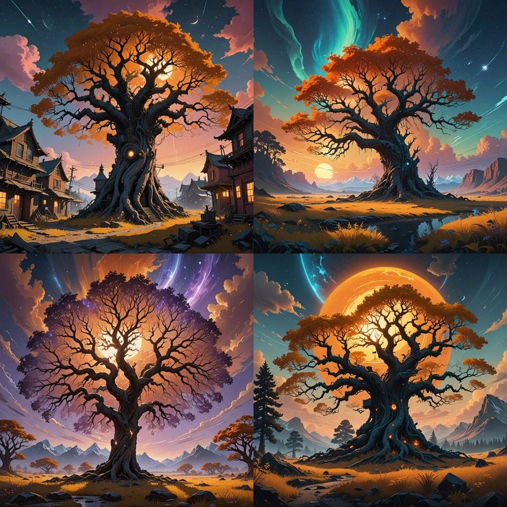 Cosmic Sunrise in Vibrant, Swirling Colors