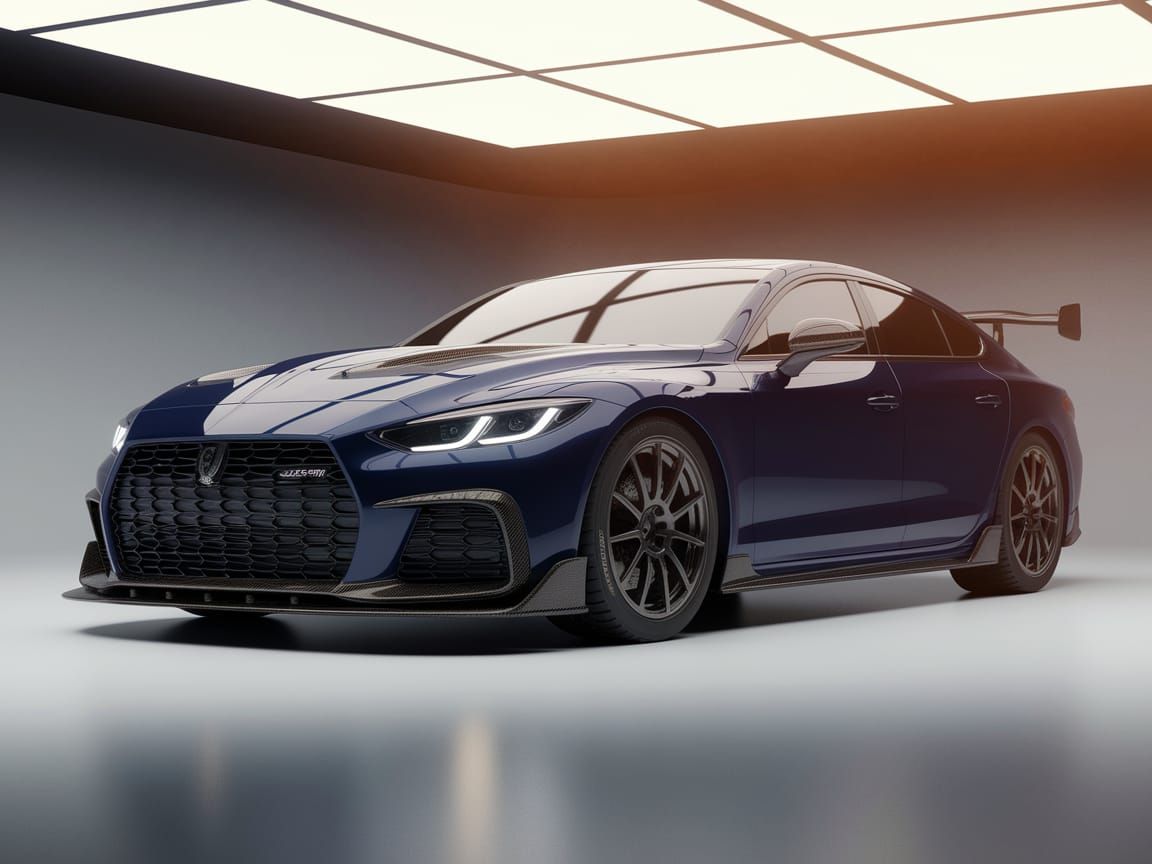 Luxury Executive Sedan in Metallic Navy Blue