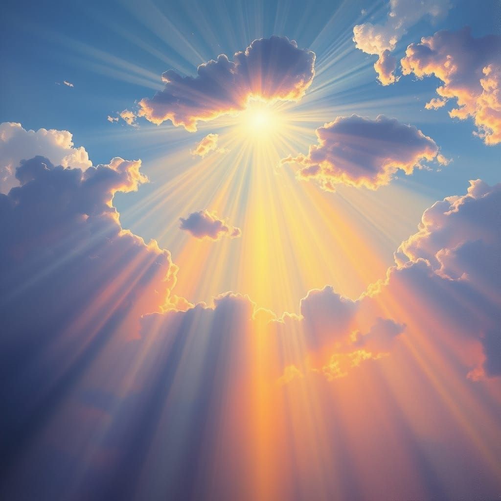 Celestial Light Radiates in an Ethereal Oil Painting