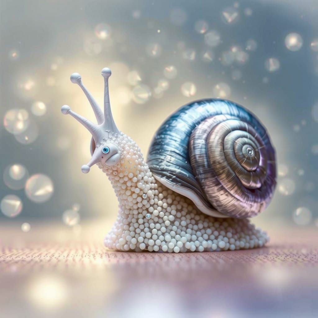 Surreal Snailscape: Futuristic Organic Fusion