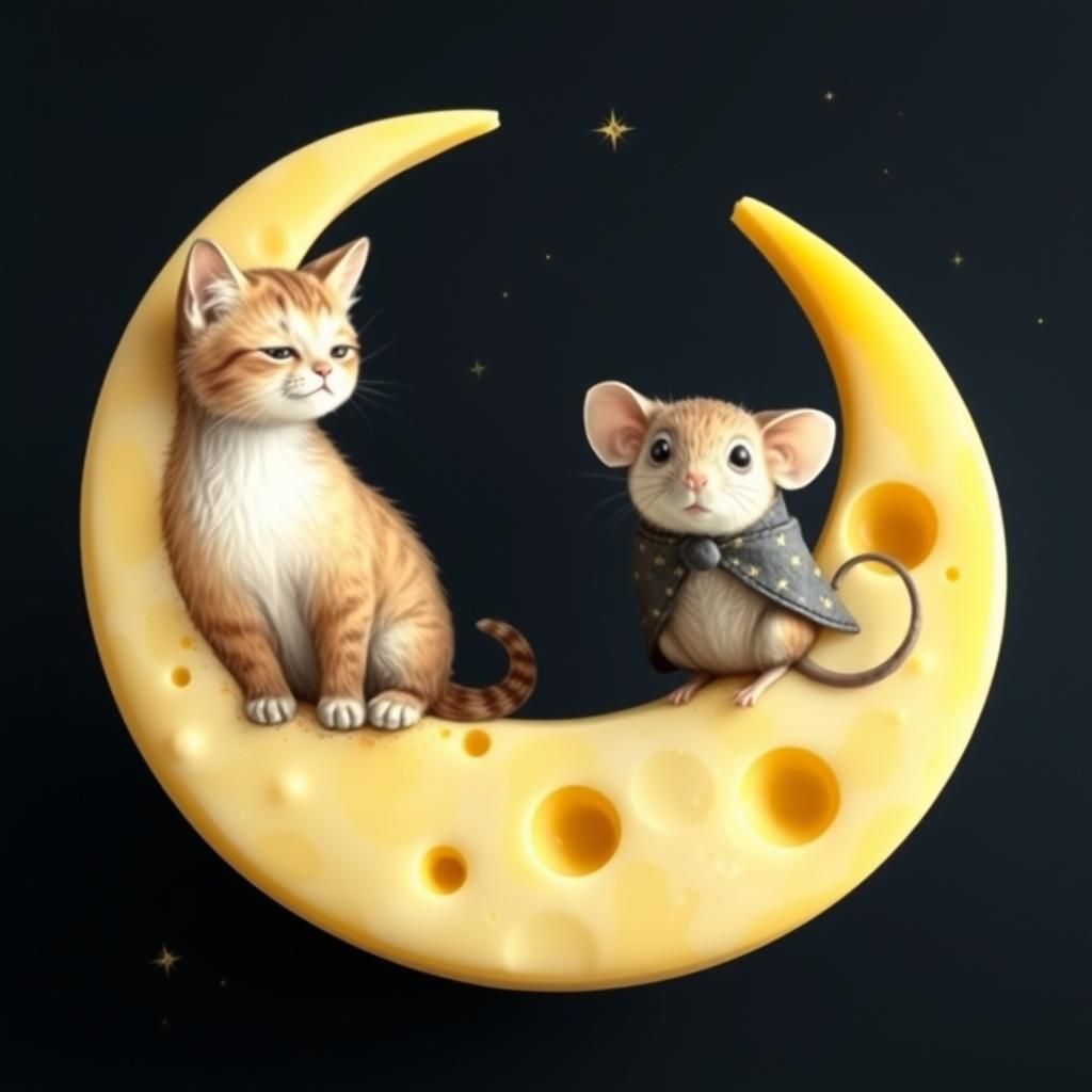 Cat and Mouse on a Swiss Cheese Moon