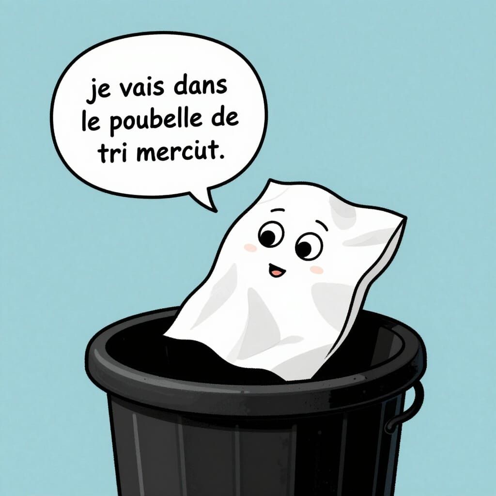 Anthropomorphic Napkin With Speech Bubble