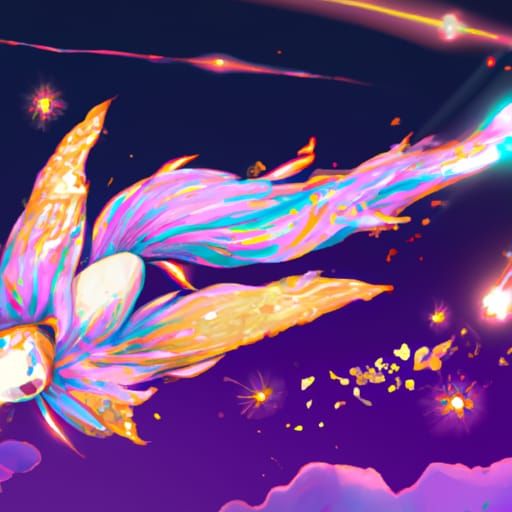 Kawaii Comet in Art Nouveau Japanese Style