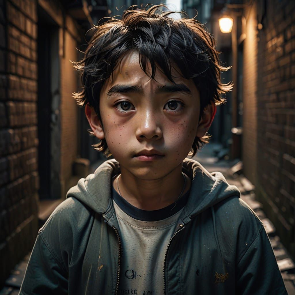 Mischief in the Shadows: A Hyper-Realistic Portrait of a Che...