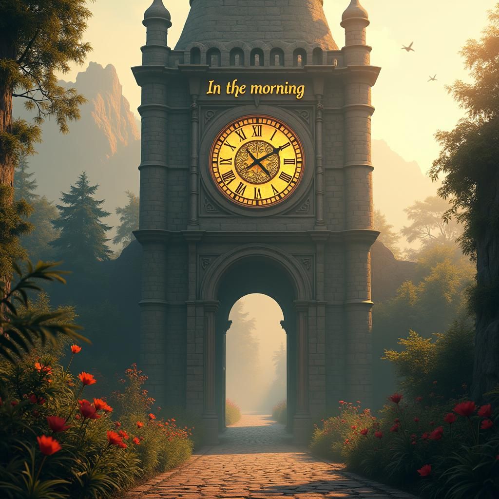 Mystical Clock Tower in Morning Haze