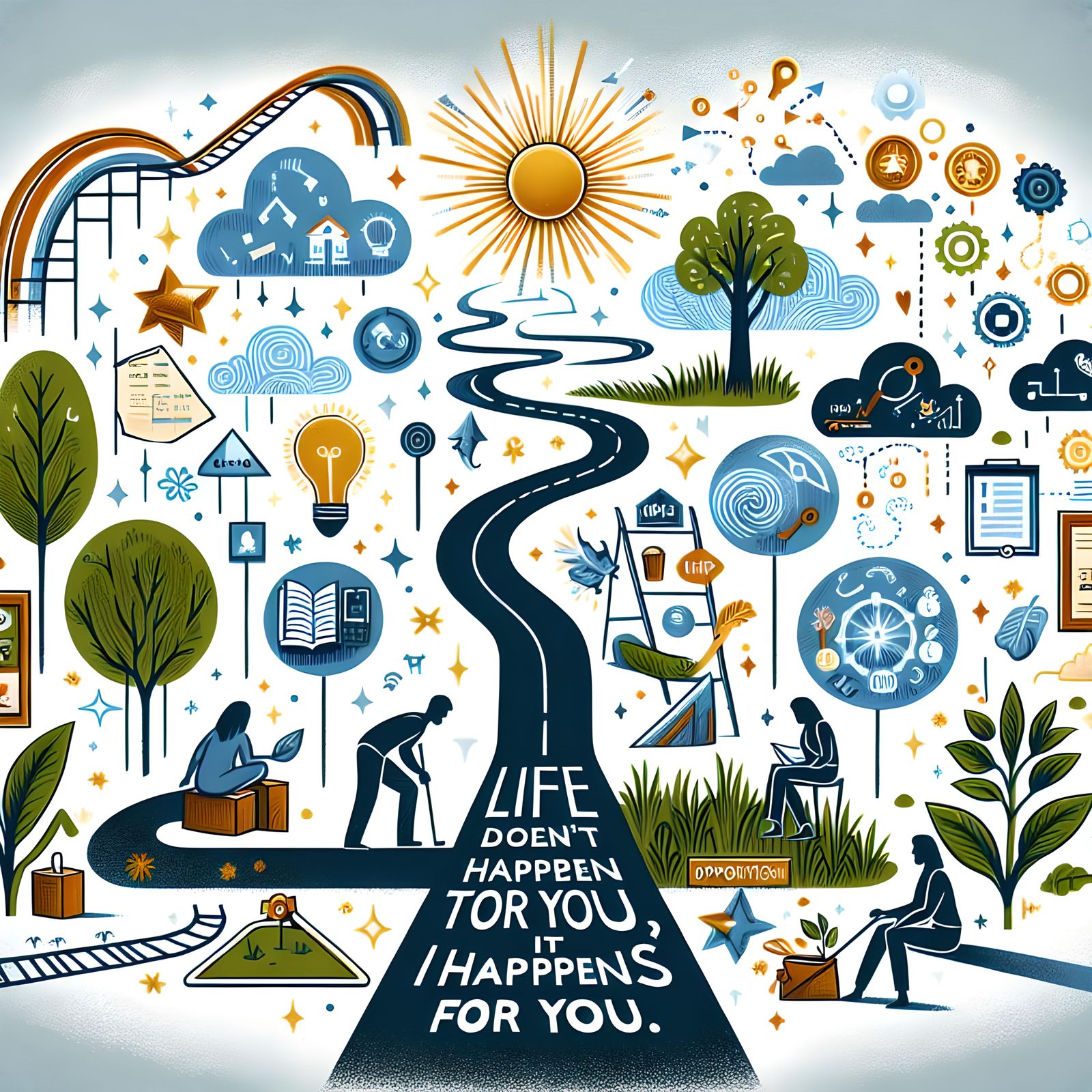 Inspirational Life Journey Illustrated as Abstract Concept