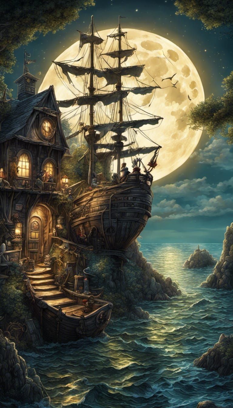 Pirate Tavern in High Gothic Tim Burton Style