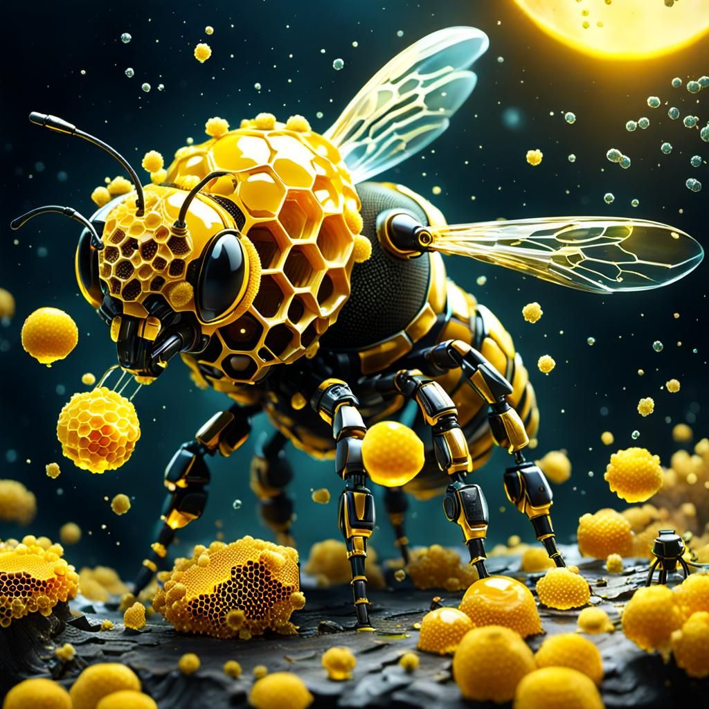 Biopunk Honeycomb Experiment in Fantasycore Style