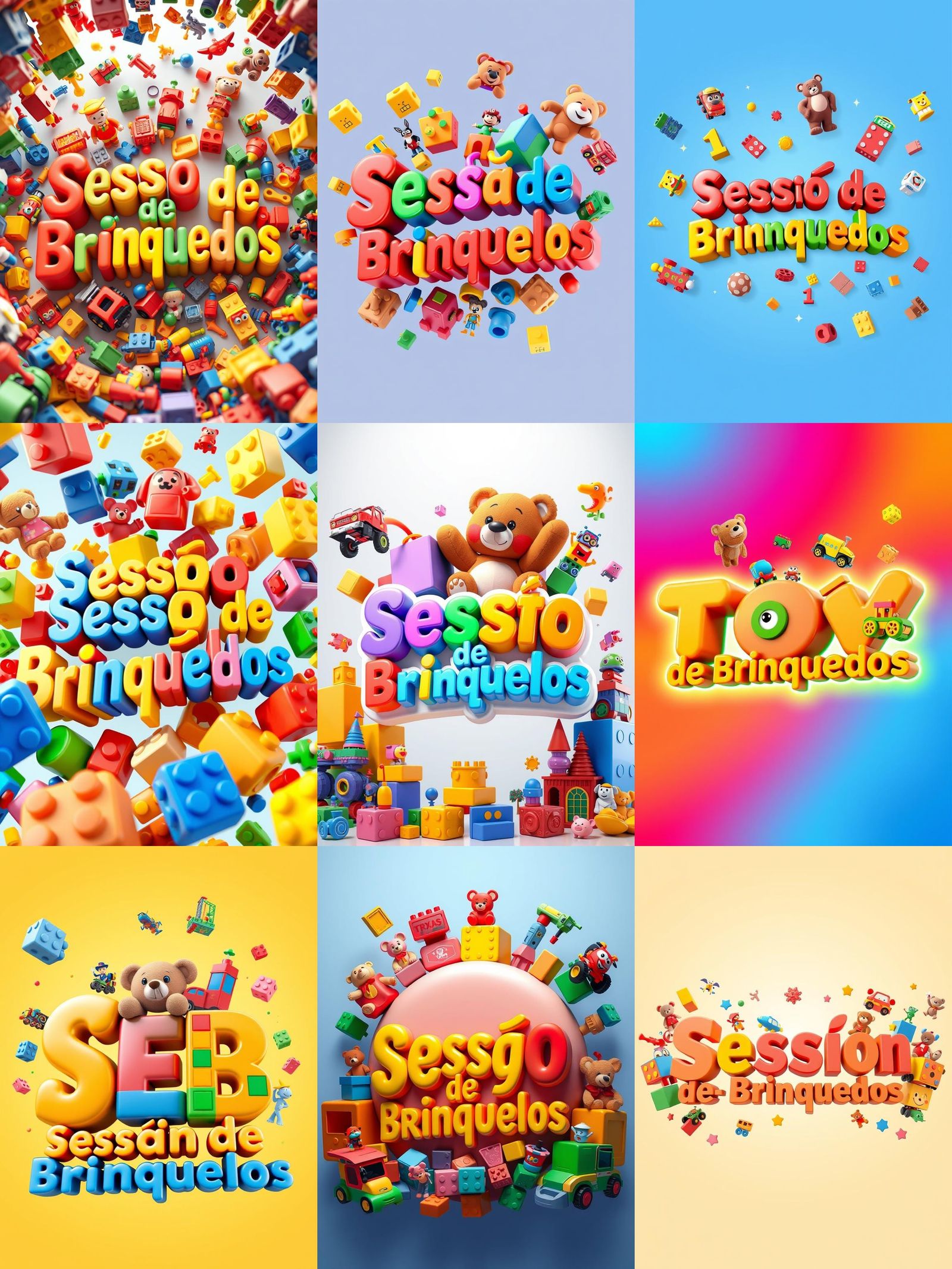 Vibrant 3D Toy Section Logo Design