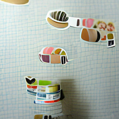 Playful Paper Cutout Collage with Washi Tape