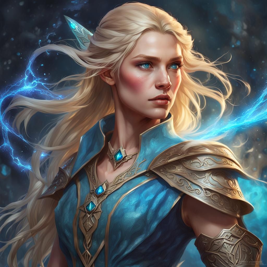 Half Elf Wizard Portrait in Detailed Digital Art