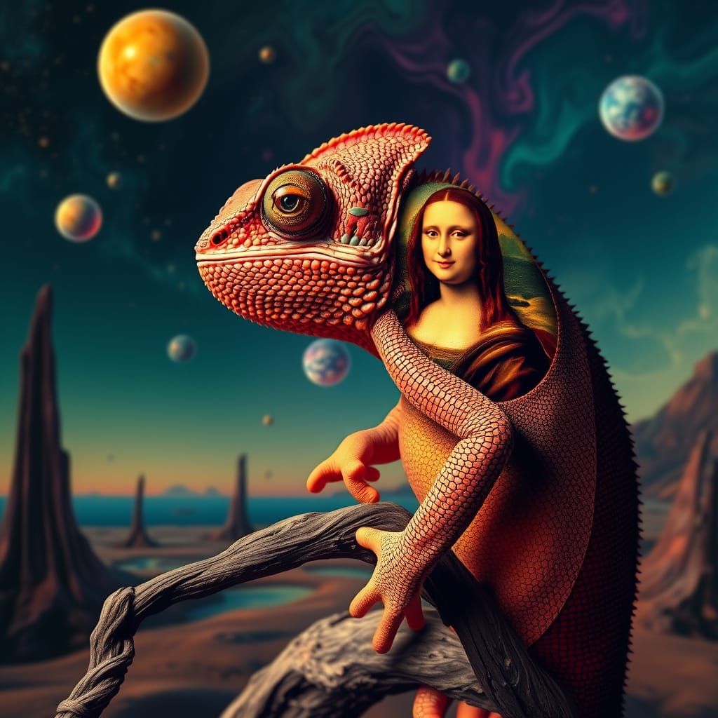 Chameleon Art: Mona Lisa Meets Surrealism