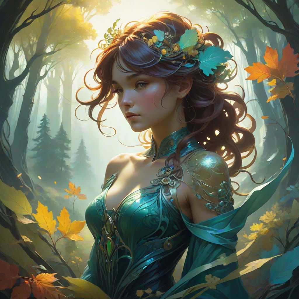 Organic Beauty in a Misty Forest Landscape