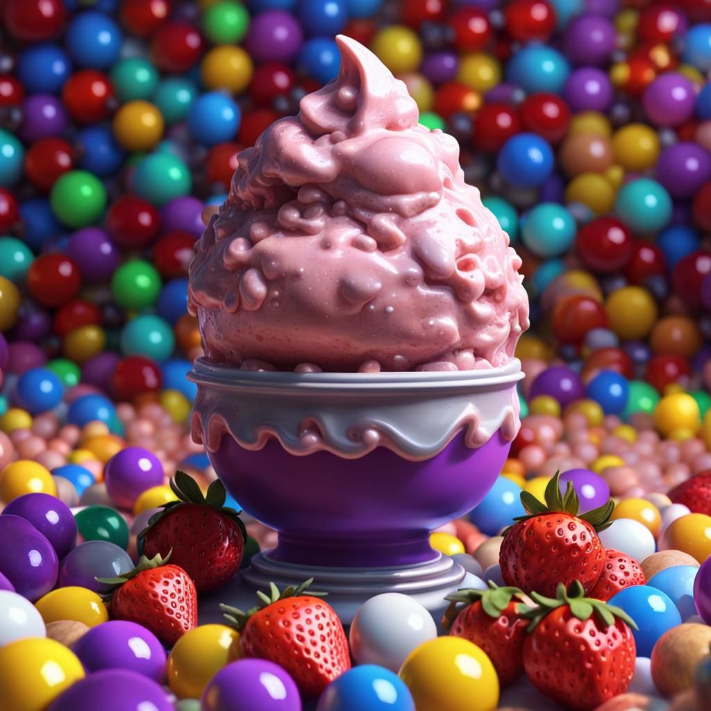 Strawberry Sundae Fantasy Art in 8k Resolution