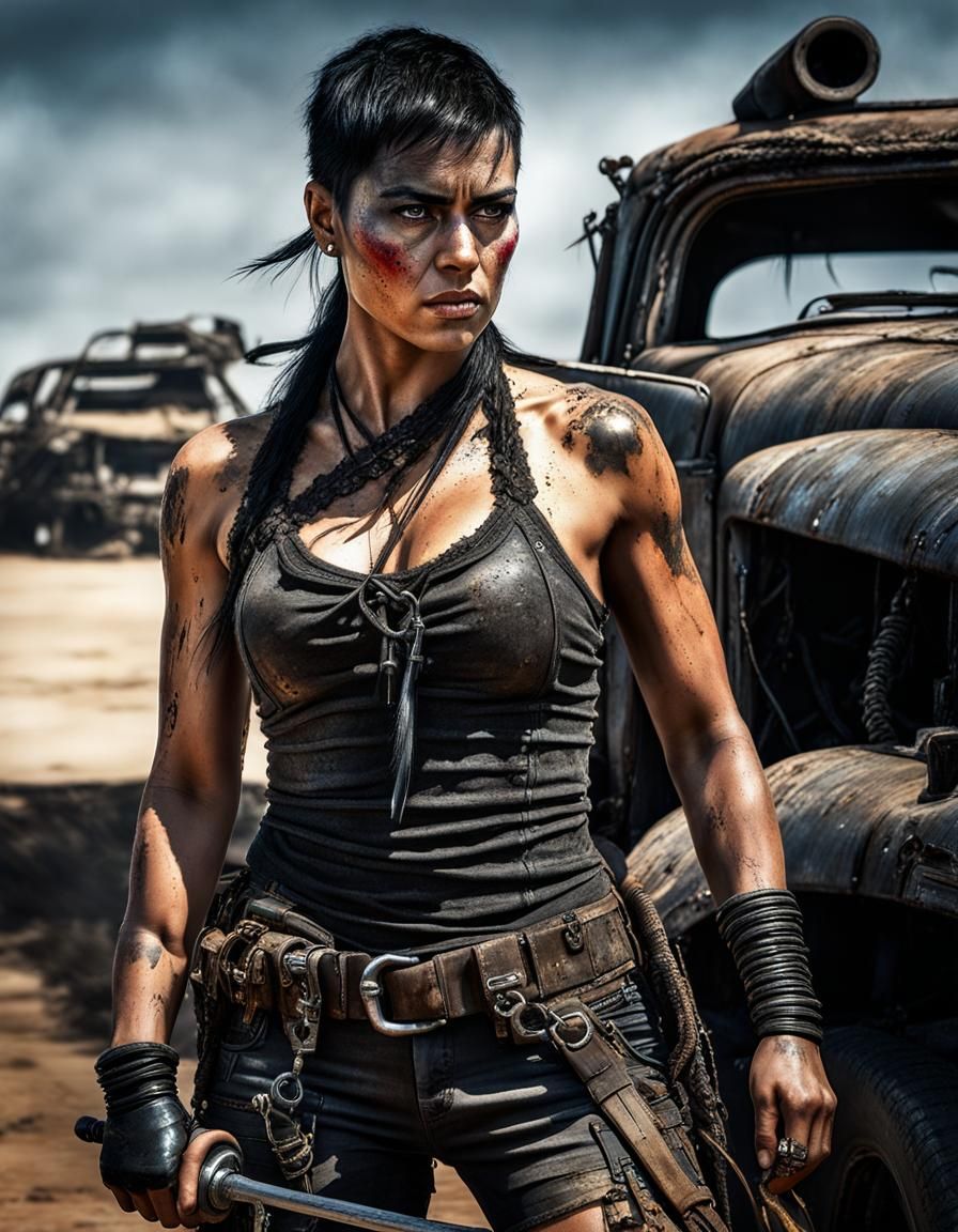 Hyperrealistic Portrait of Young Furiosa