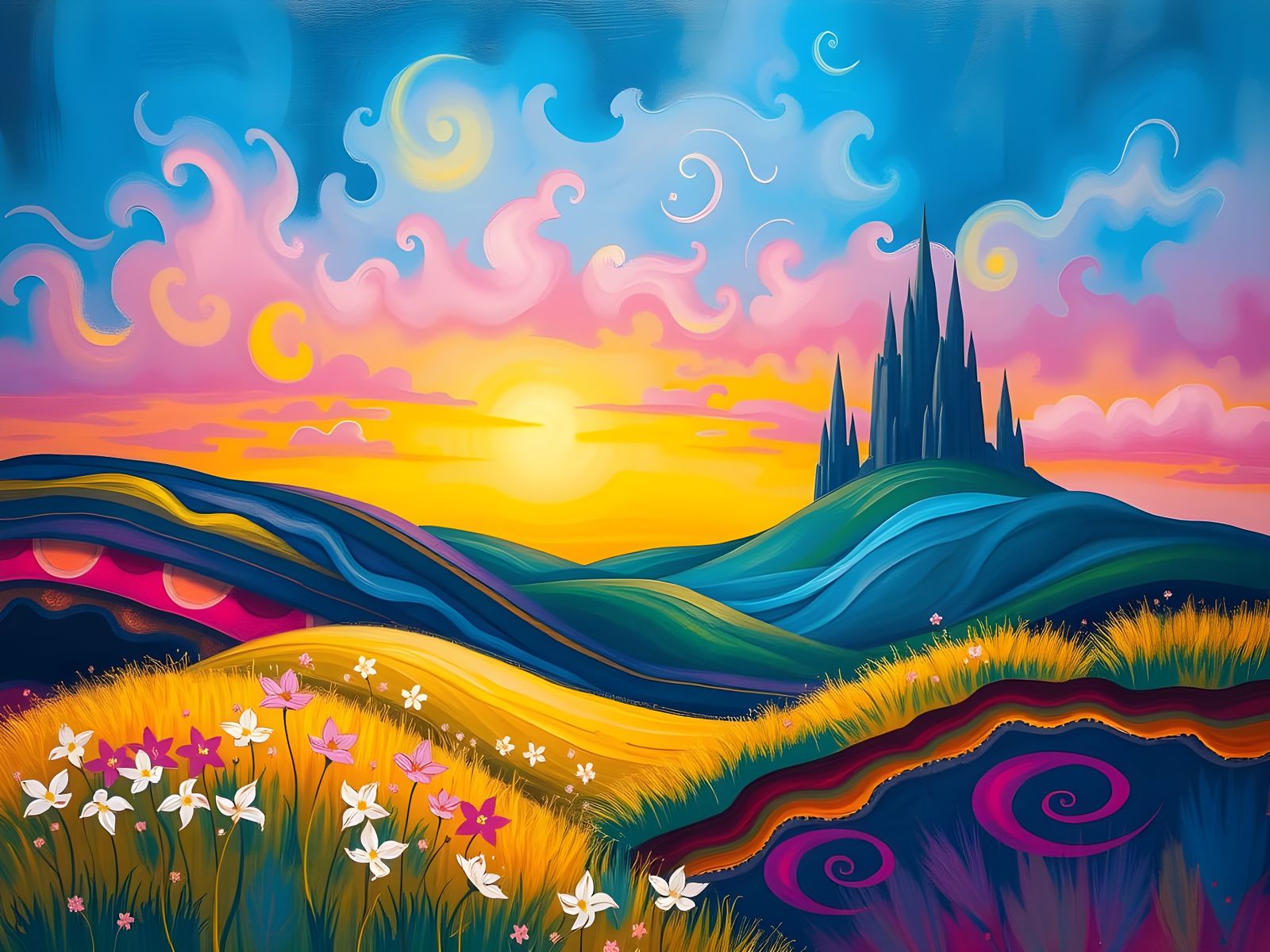 Surreal Fantasy World in Mark Rothko Style