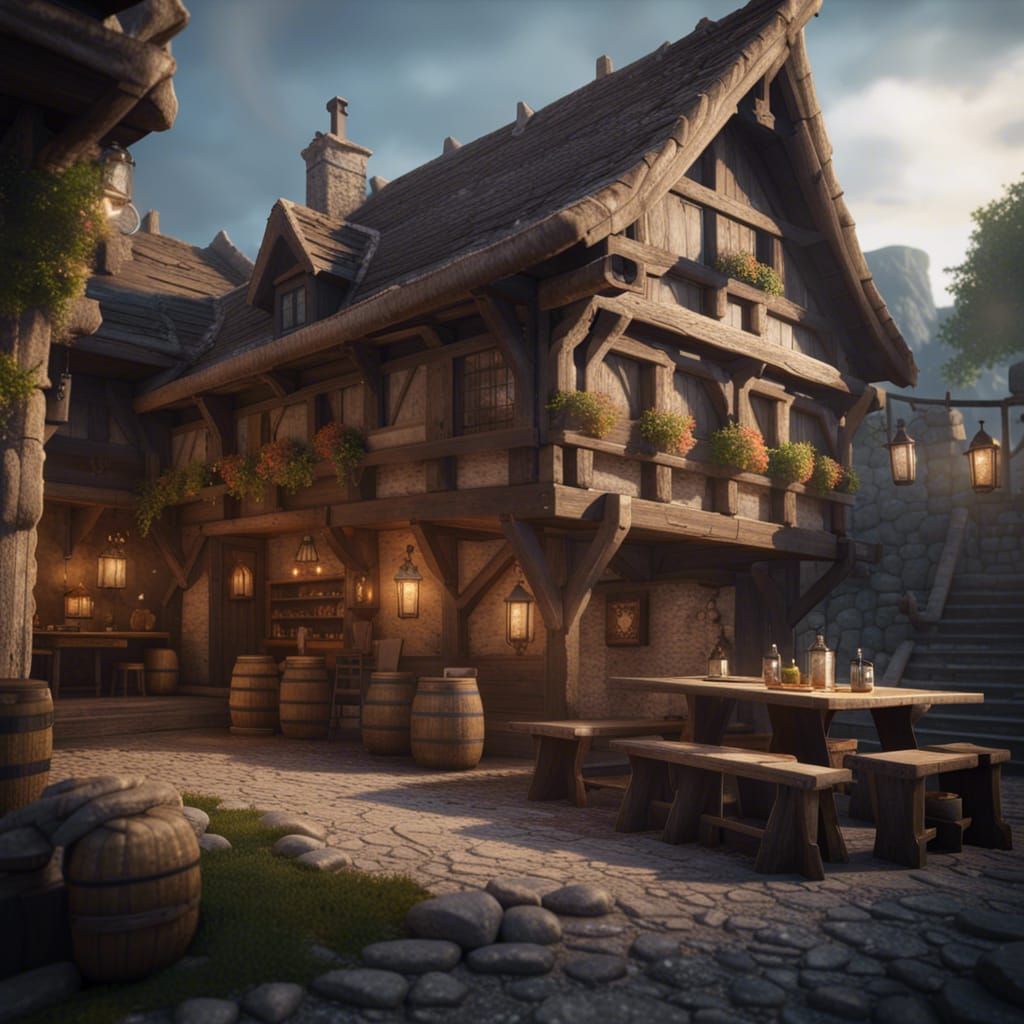 Detailed Medieval Tavern in Unreal Engine 5
