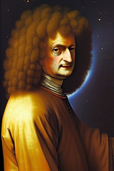 Brian May as Isaac Newton in Renaissance Style