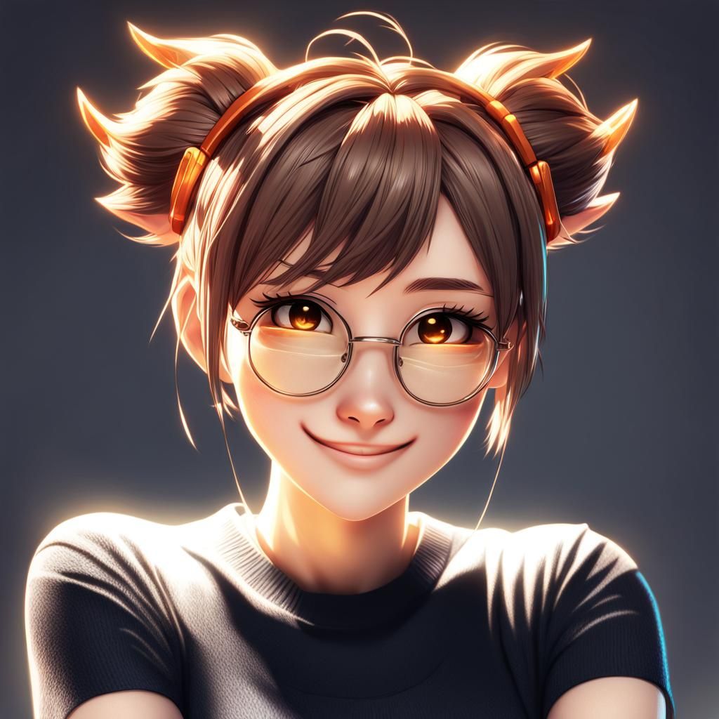 Anime Woman with Undercut and Pixie Ears