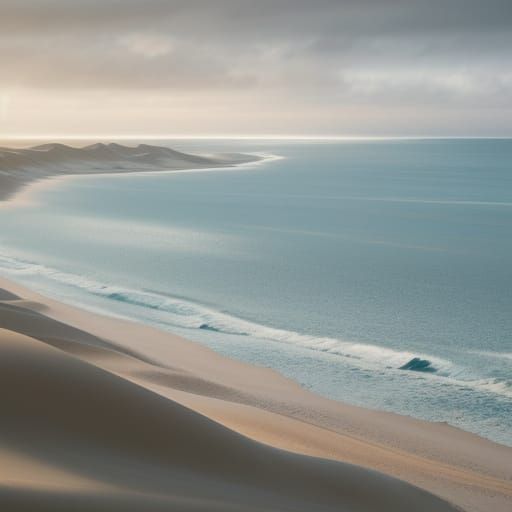 Serene Coastal Dunes Under Cloudy Sky
