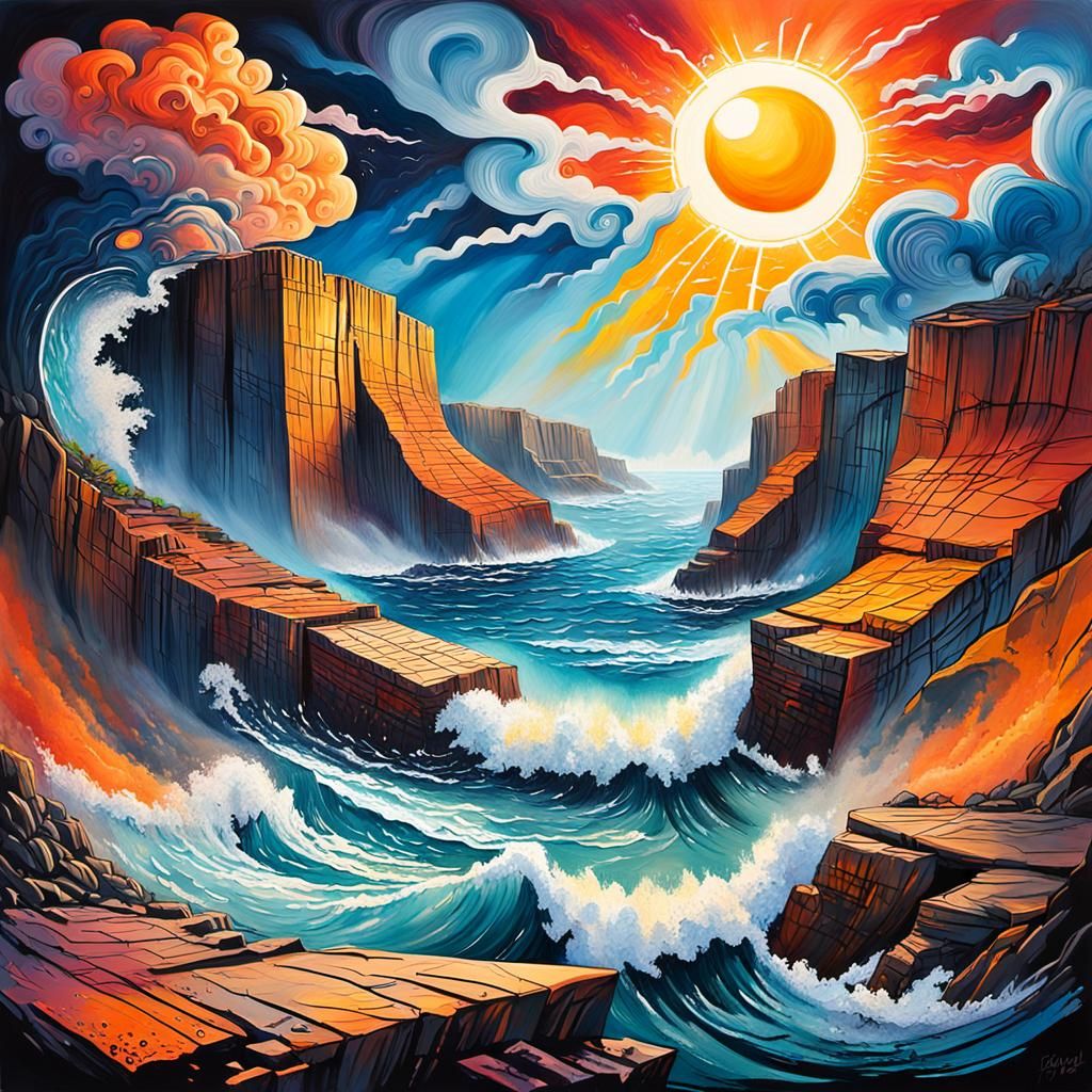 Vibrant Graffiti Art: Jasper Canyon Meets Indigo Ocean