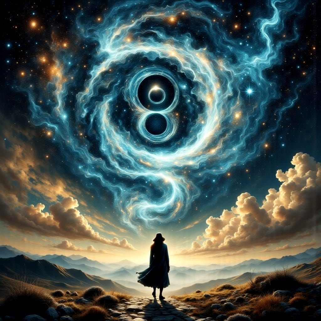 The Infinite Echo of Eight in Cosmic Surrealism