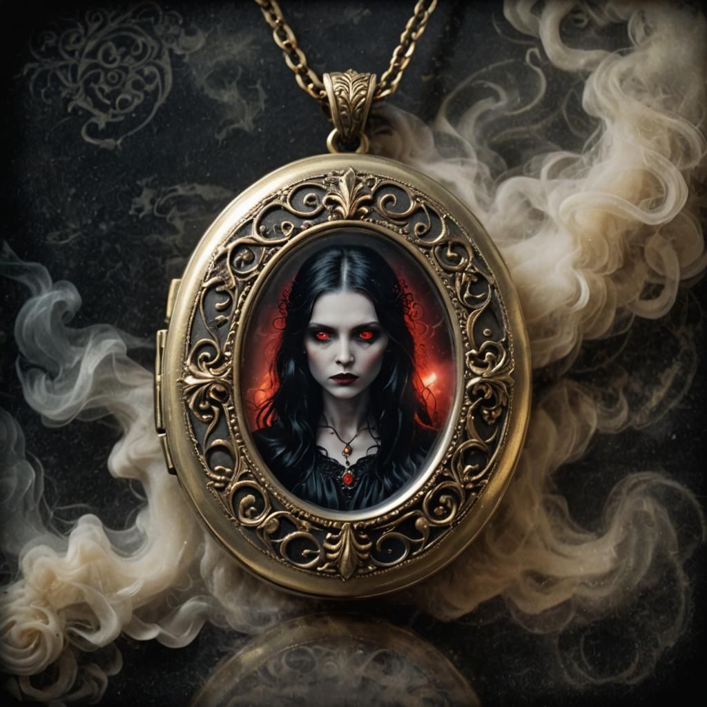 Cursed Locket with Vampire Spirit Photo