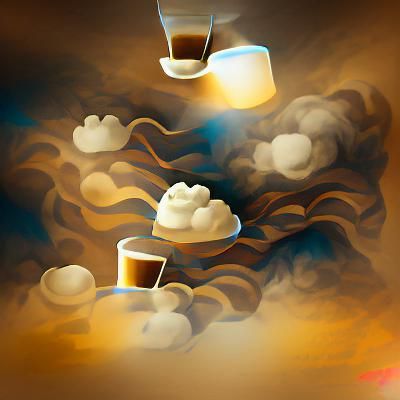 Clouds in Coffee: Digital Illustration with Volumetric Light...