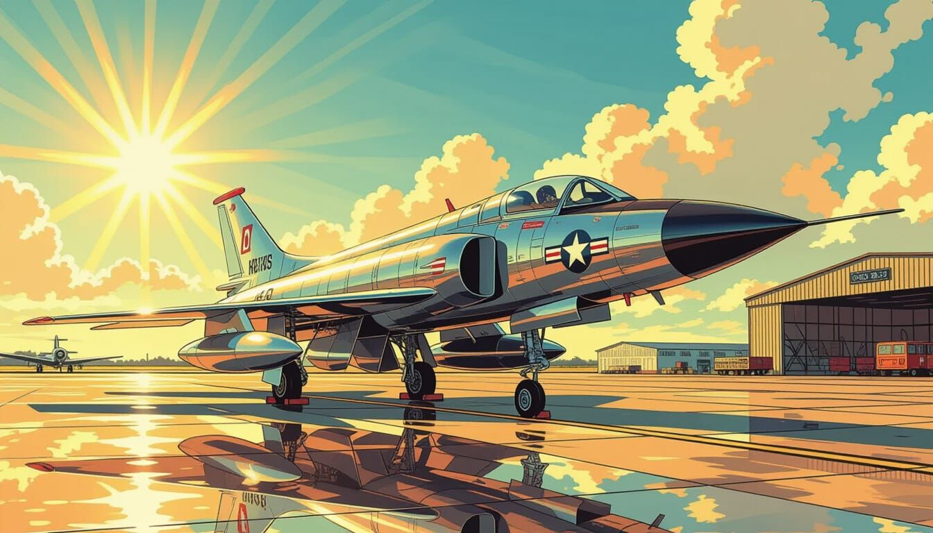 Convair F-106 Delta Dart in Comic Book Style