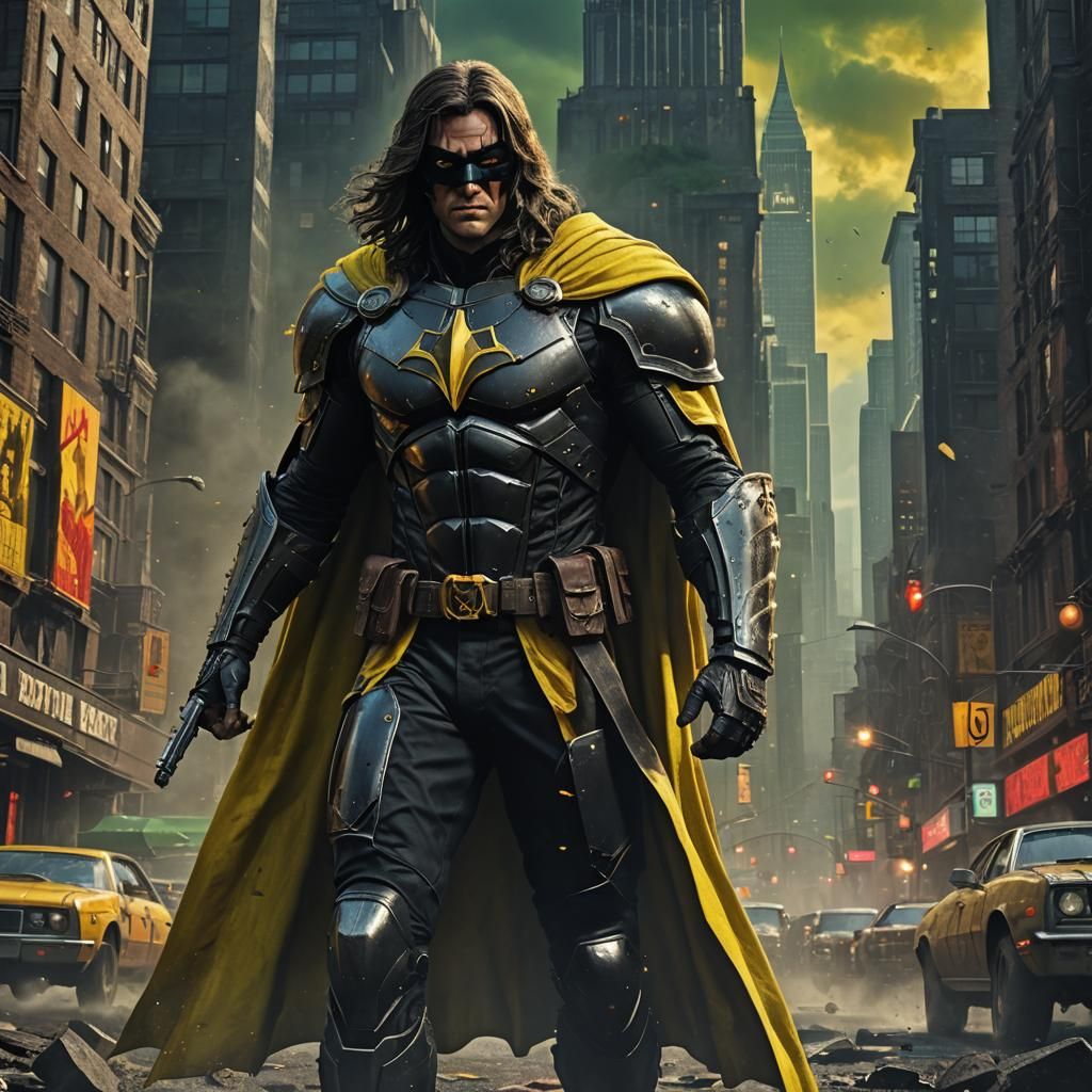 Gritty 70s Robin Poster Art in Neon Colors