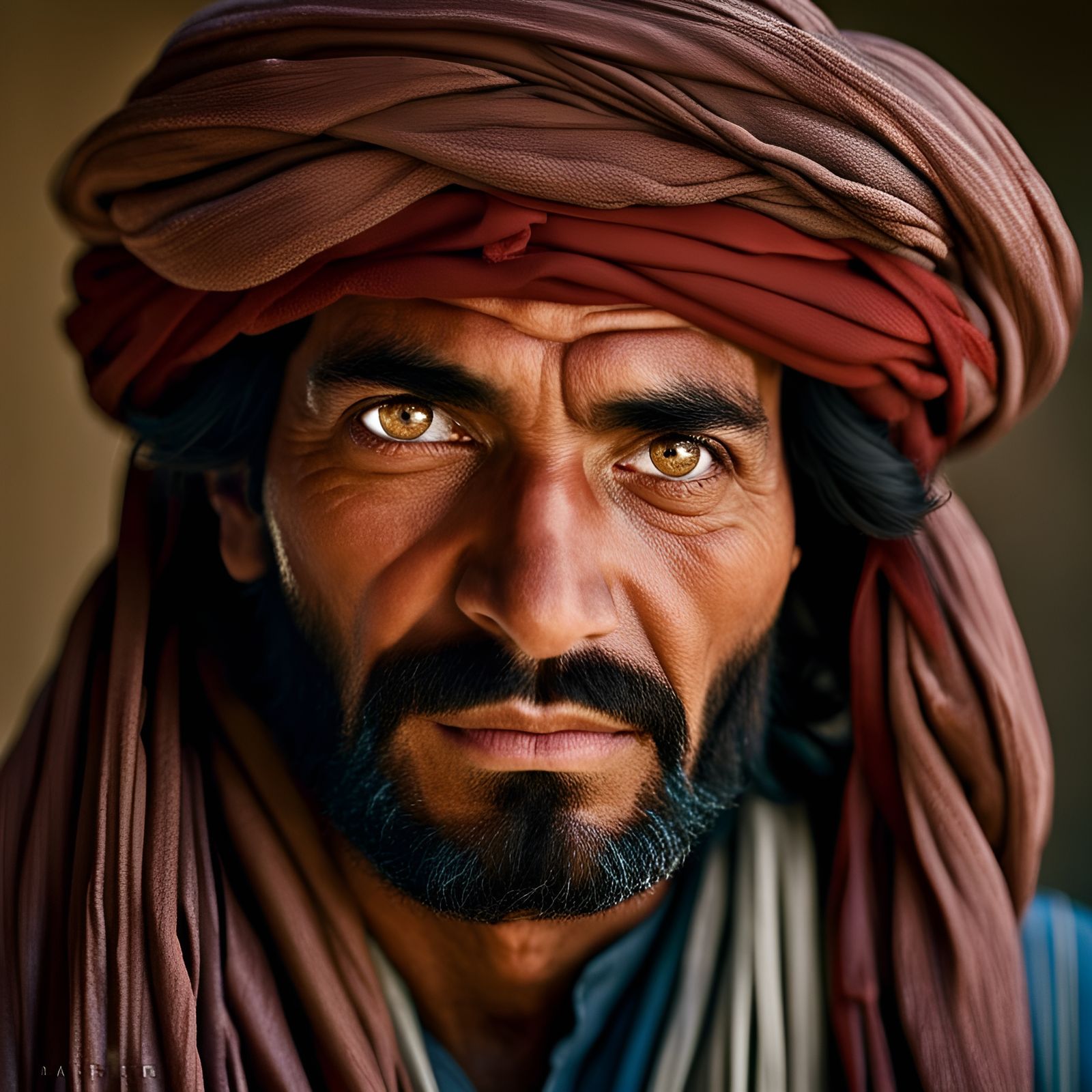 Portrait of Handsome Afghan Man with Bokeh