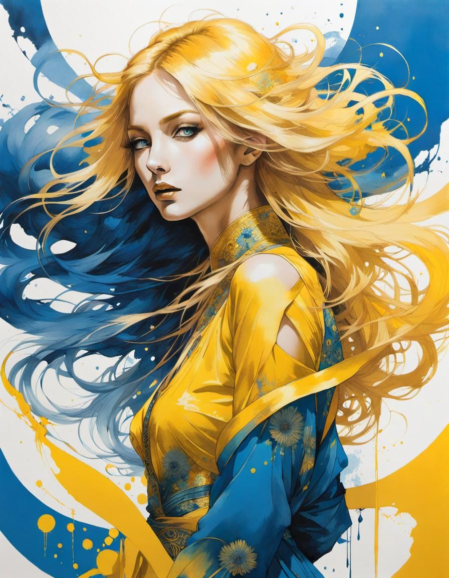 Ukrainian Woman Portrait in Fantasy Art Style