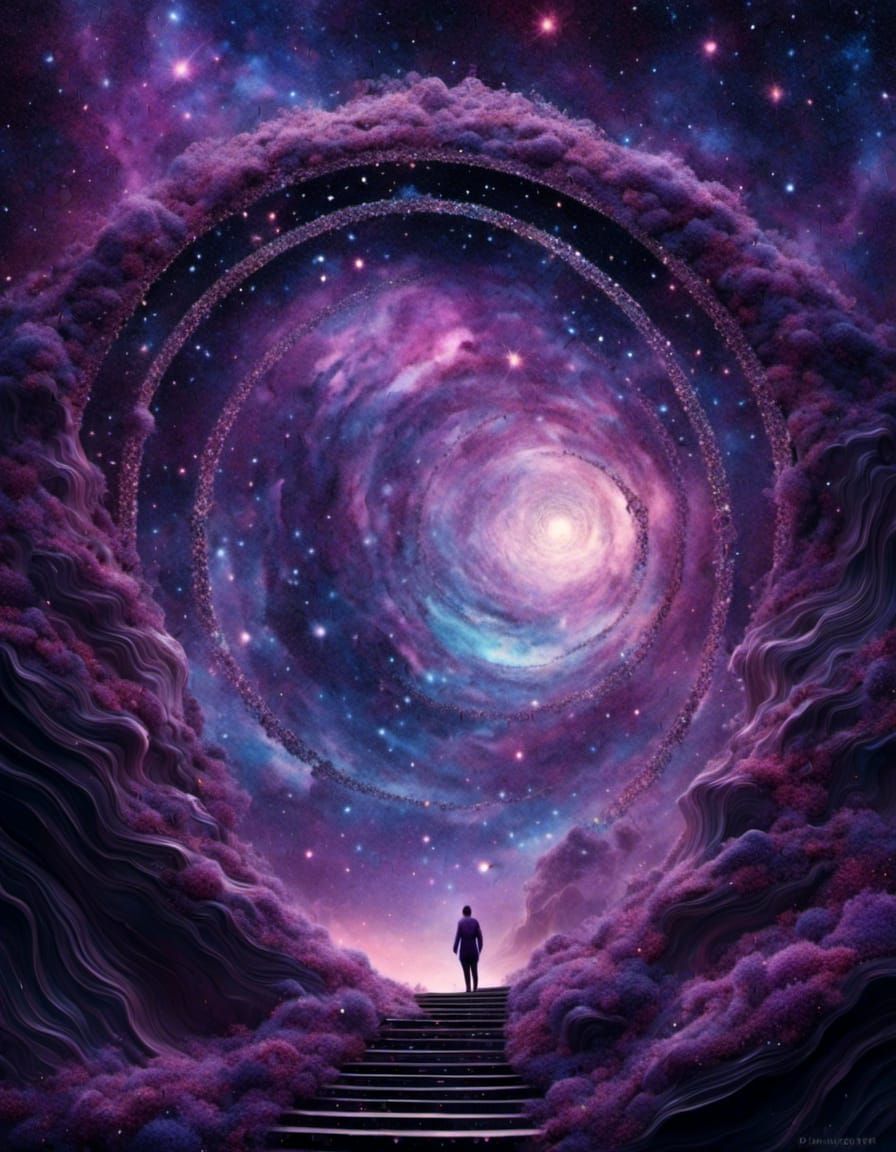Cosmic Starry Portal World in Surreal Style