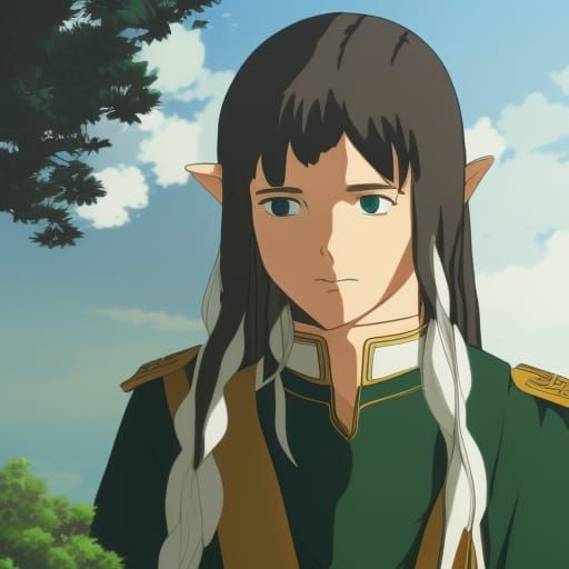 Anime Elf with Eagle: Ghibli-Inspired Key Visual