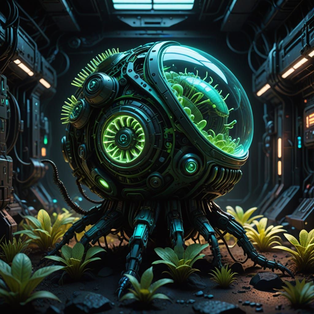 Bioluminescent Sci-Fi Xeno Flytrap in Neon Colors