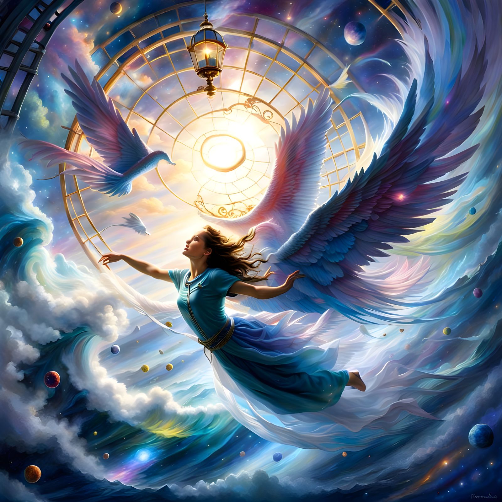 Cosmic Dive: A Surreal Fantasy Photograph