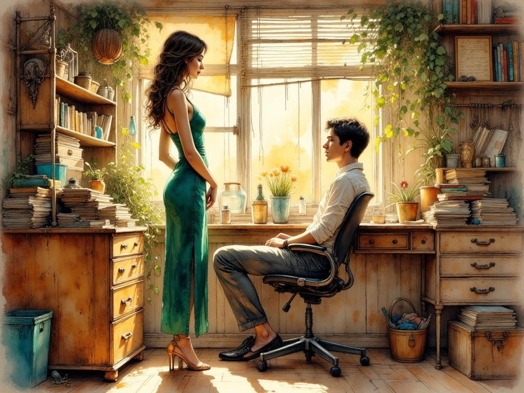 Vintage Glamour in Dorm Room: A Romantic Scene